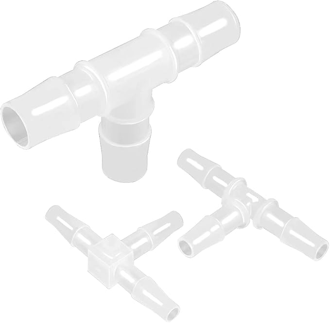 5/8" Tee Fitting Equal Barb 3 Way Hose Barb Fitting,Splicer Joint Mender Adapter Union Fitting for Fuel Gas Liquid Air (Pack of 5)