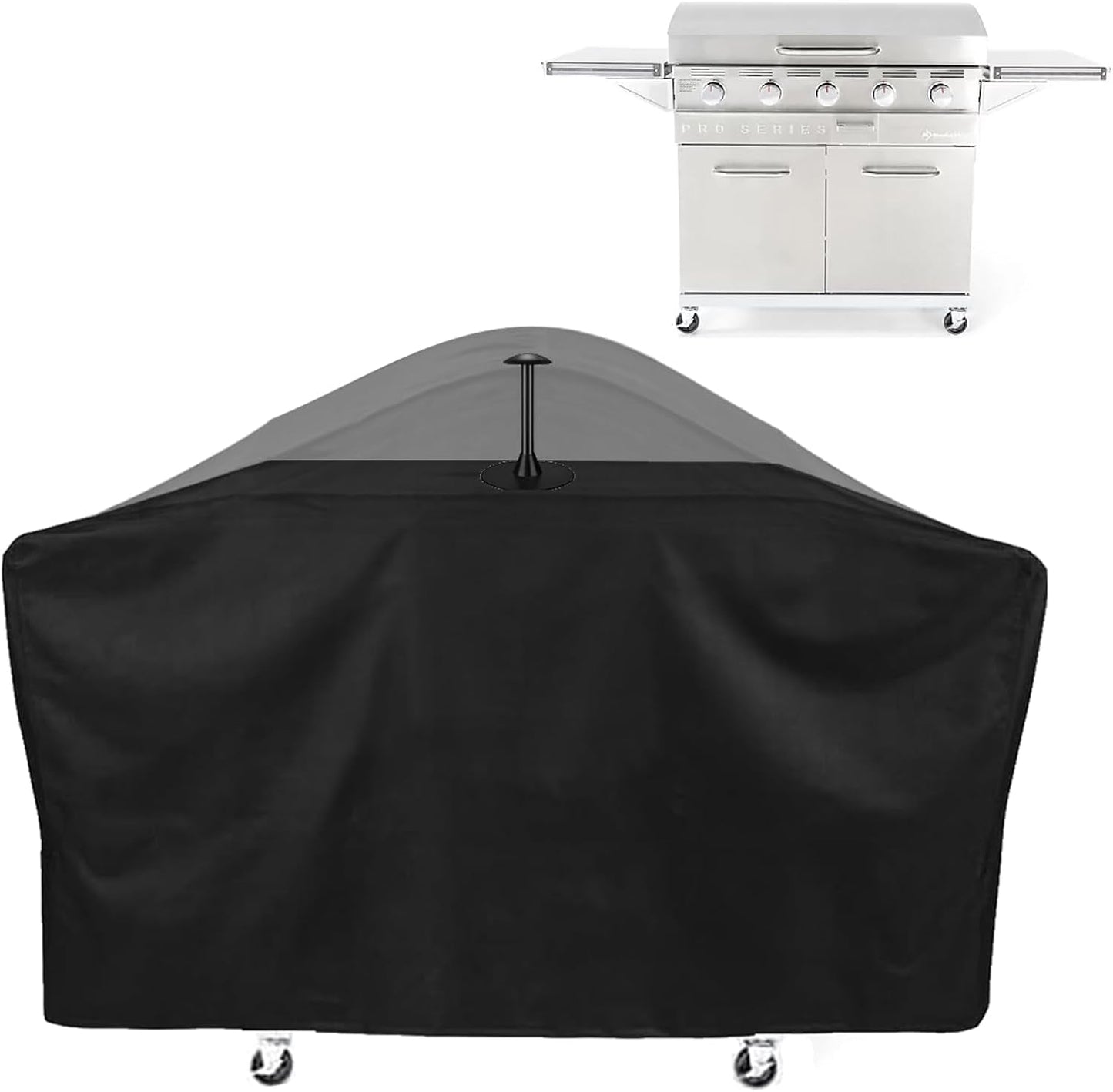 Griddle Cover for Members Mark Pro Series 5 Burner Outdoor Flat Top Gas Griddle, 600D Waterproof Heavy Duty Members Mark Griddle 5 Burner Cover, Includes Support Pole, Outdoor BBQ Accessory