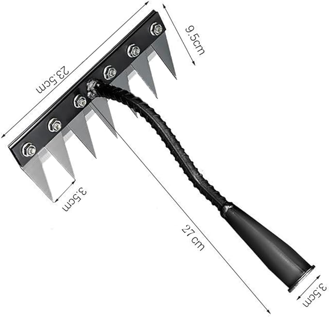 Gardening Hand Weeder Puller Tool, Manual Weeder with Detachable Blade Weeder Puller Tool,High-Carbon Steel Weed Removal Tool for Farm Lawn Garden, 5/6/7/8 Teeth Sizes (7 Teeth)