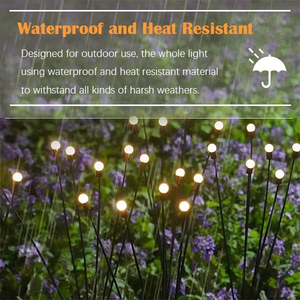 4 Pack Outdoor Solar Firefly Lights, 40 Globes LED, Waterproof, Warm White