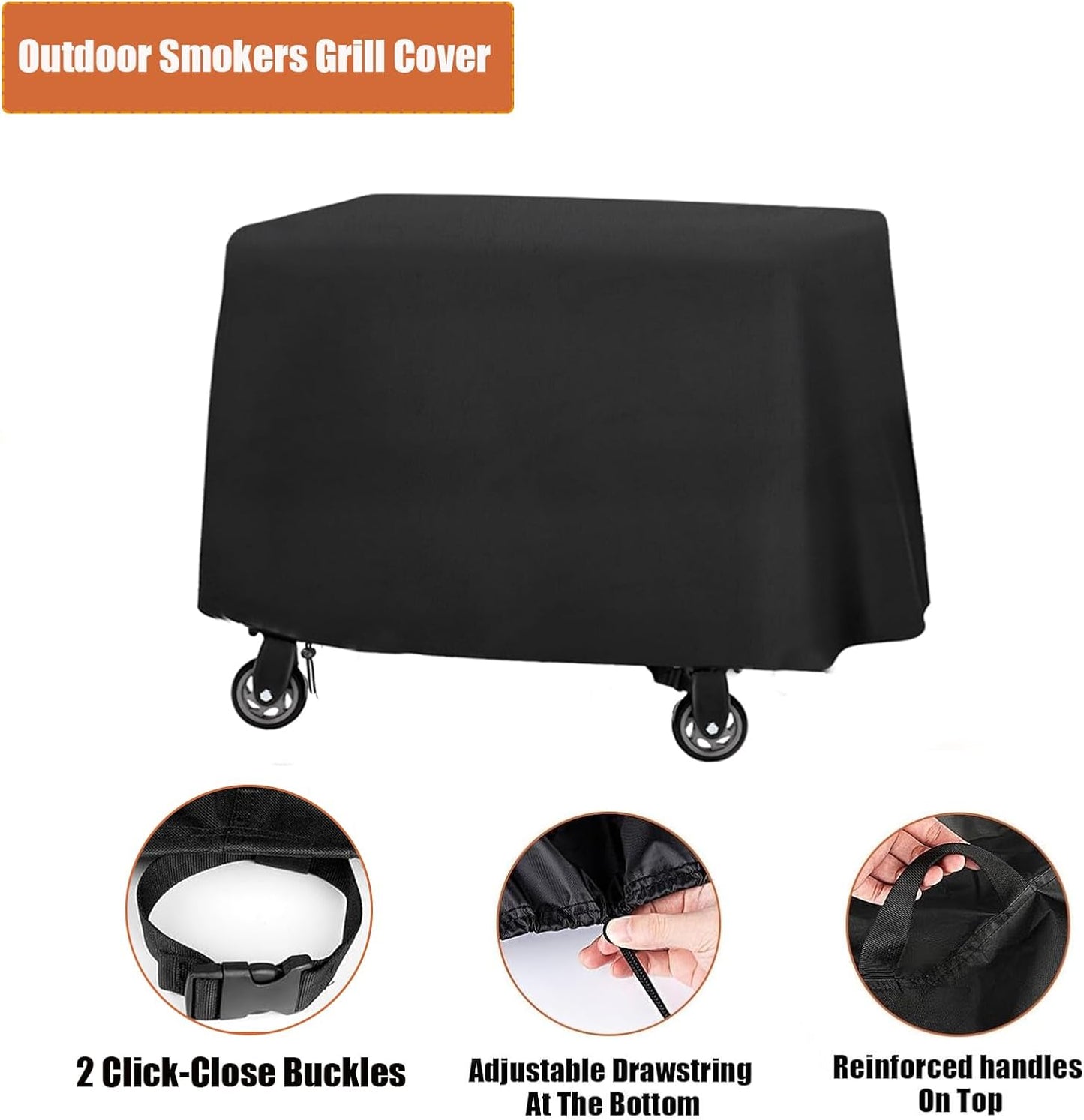 Grill Cover for Recteq Deck Boss 800, Waterproof Outdoor Covers for Electric Pellet Smoker Grill- 24" D x 47" W x 44" H