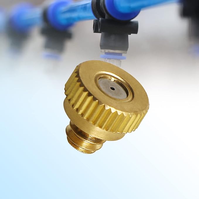 Aopin G 3/16 Brass Misting Nozzles 0.8mm / 0.03" Orifice Atomizing Mister Sprayer Nozzle Suitable For Outdoor Cooling,Garden Irrigation,Fountain, Crop Nutrient Injection, Greenhouse 16 Pcs
