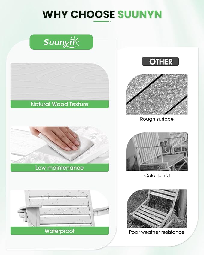 Adirondack Chairs Set of 6, Outdoor Fire Pit Chairs, HDPE All-Weather Adirondack Chairs with Cup Holder, Lawn Chair for Deck, Patio, Garden (Teak)