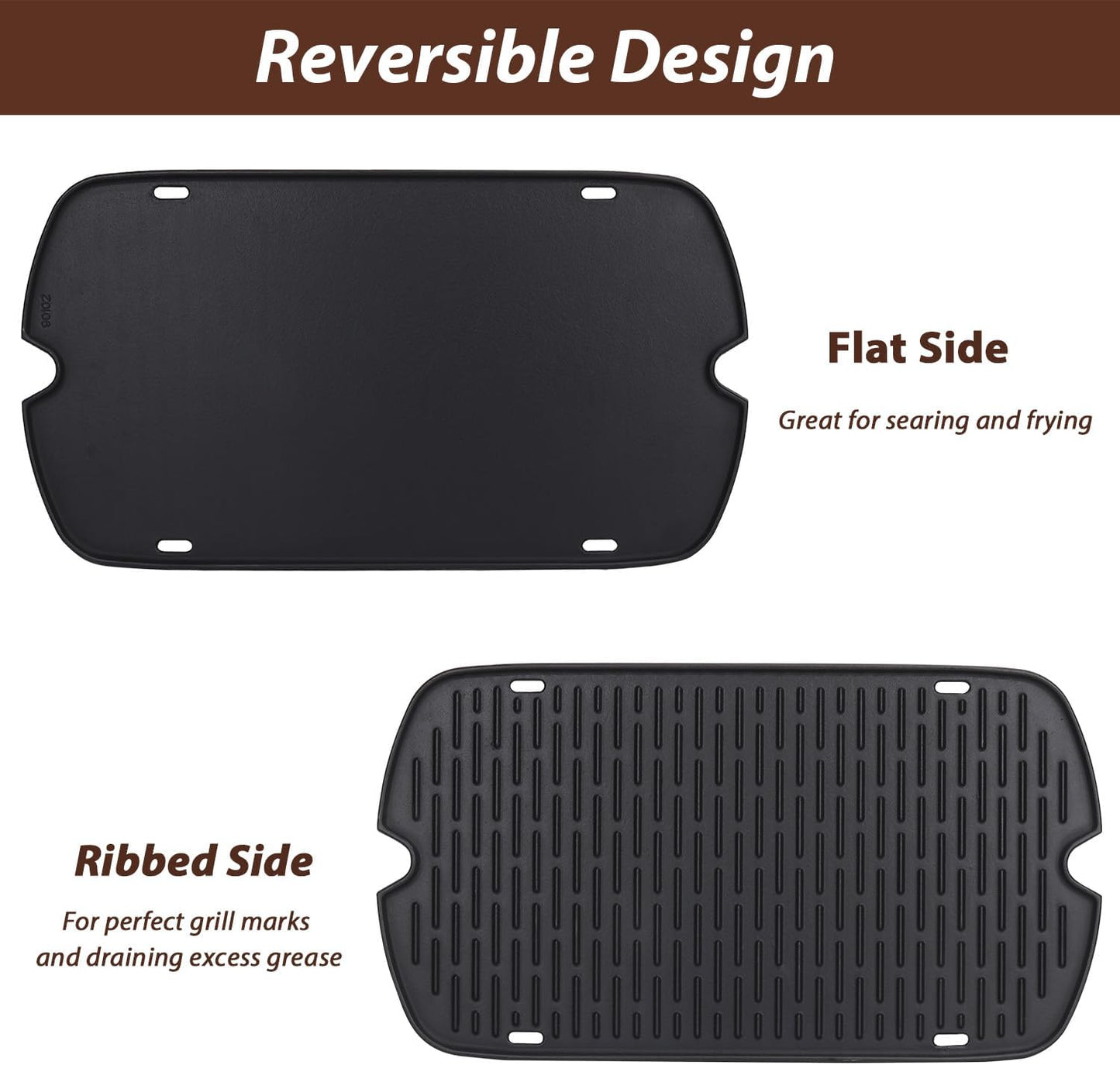 Griddle for Weber Traveler Grill 9010001 9020001 9030001, 7034 Cast Iron Griddle Insert Replacement Parts for Weber Traveler 9013001 9011701 Flat Top Griddle Accessories with Carry Bag