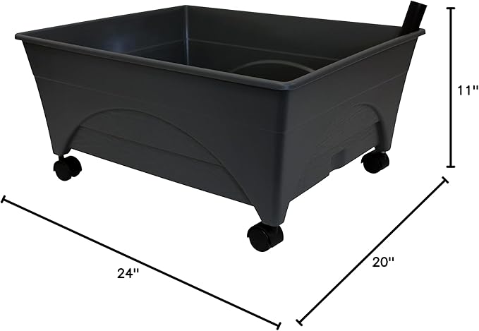 Emsco Group City Picker Raised Bed Grow Box – Self Watering and Improved Aeration – Mobile Unit with Casters