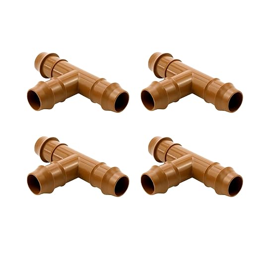 Dnyta 20pcs T Shaped Drip Irrigation Fittings Drip Line Connectors Kit 17mm Drip Irrigation Tubing 1/2 Inch Drip Line Connectors for Most 1/2" Irrigation Tubing or Sprinkler Systems