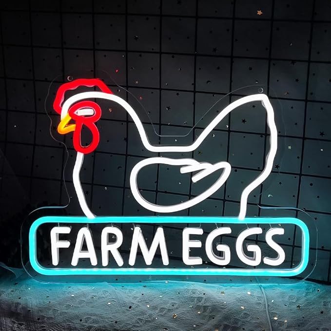Chicken Coop Neon Sign Chicken Cluck Led Light Up Sign Farm Chicken Coop Farmhouse Kicthen Garden Decor Chicken Coop Sign Birthday Gifts for Family USB Powered Neon Sign,Size15.7*11inch(JWD025)