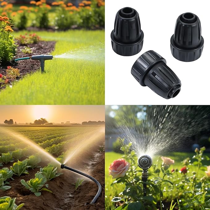 8pcs Garden Hose Adapter, 3/4'' Faucet Convert to 1/2'' Drip Irrigation Tubing, Drip Irrigation Hose Connectors for Outdoor Watering, Fittings with 8pcs Rubber Washers (1 Barb)