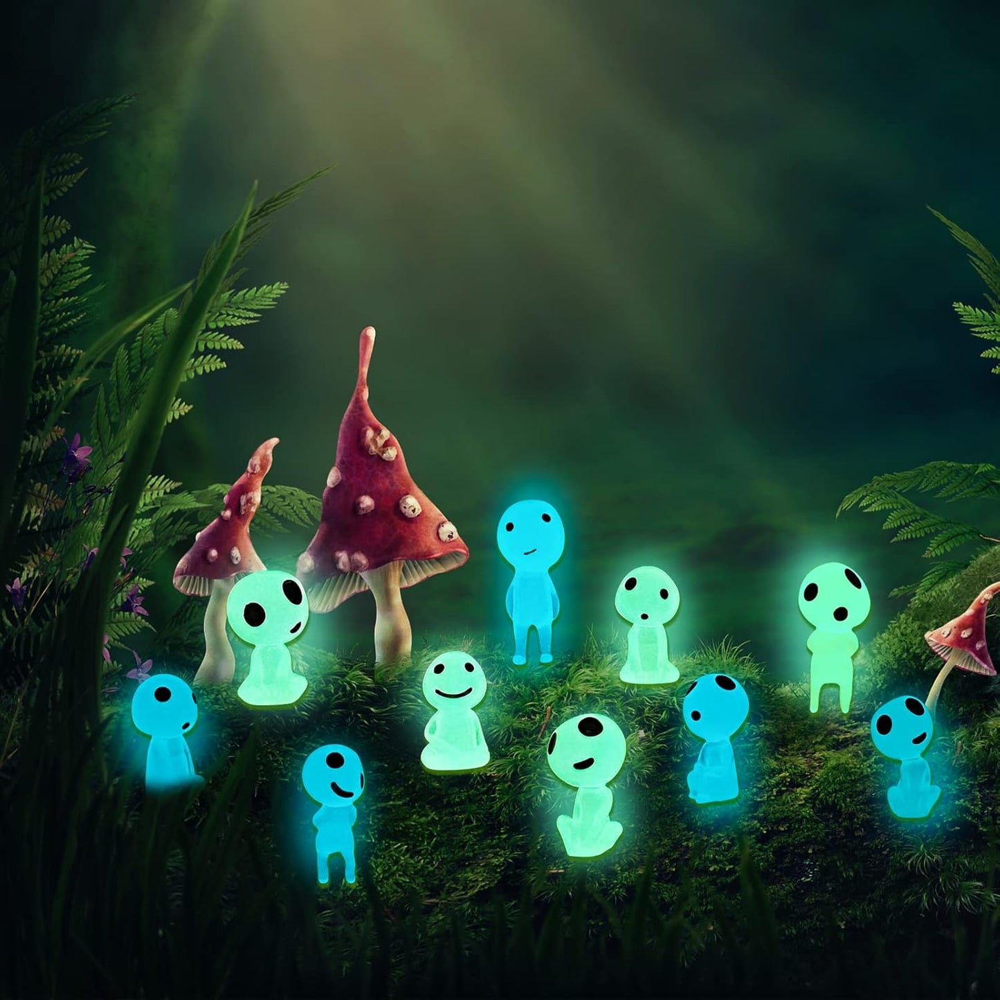 CCINEE 20Pcs Glow in Dark Tree Elves Fairy Luminous Ghost Micro Landscape Accessories Miniature Tree Elves Decoration for Garden Landscape Aquarium Dollhouse Potted Plants Decoration