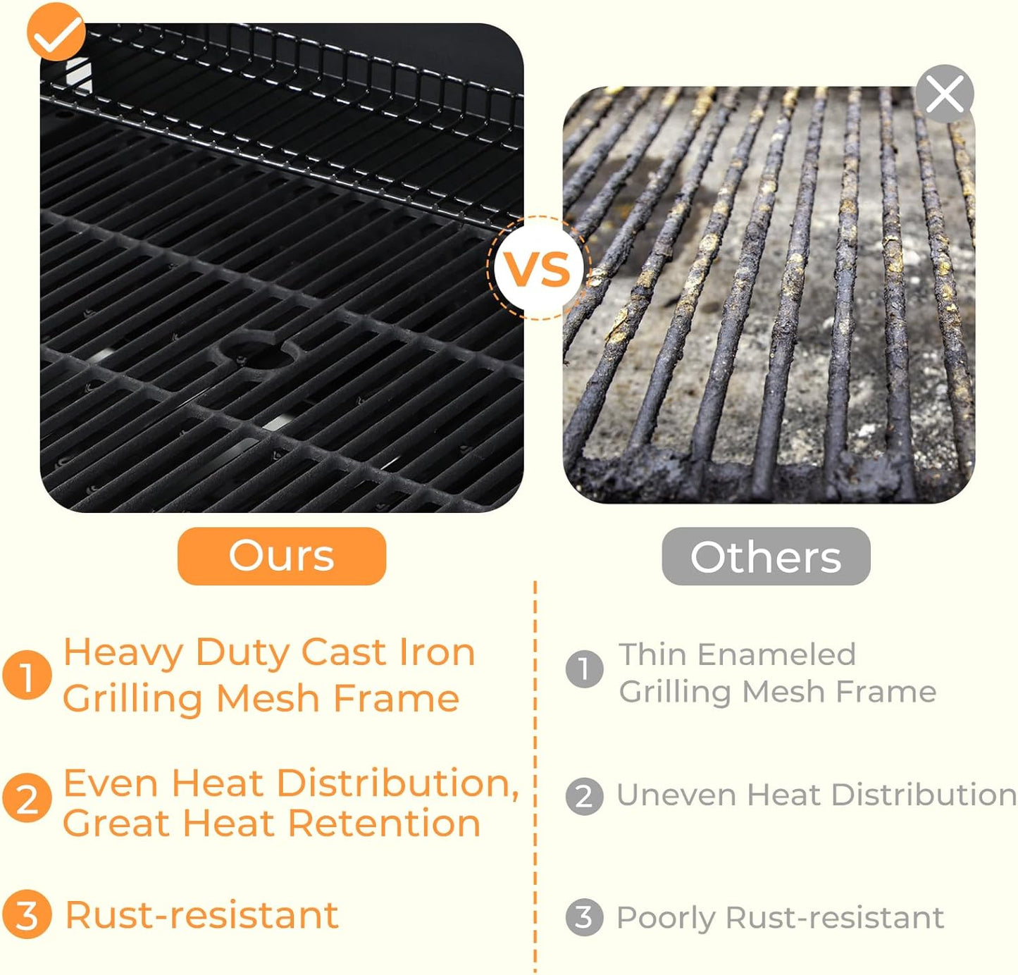 4 Burner Propane Grill with Built-in Thermometer, Durable Lid, Wheels, Foldable Side Tables, Stainless Steel Grilling Pan, 49,200 BTU Gas Grill for Patio, Garden Barbecues