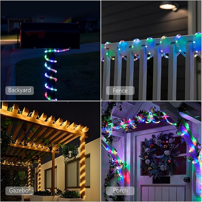 ANJAYLIA 99FT 300 LED Color Changing Rope Lights, 18 Colors Outdoor String Lights with Plug & Remote, Led Rope Lights Outdoor Waterproof, Christmas Lights for Bedroom Deck Halloween Decorations