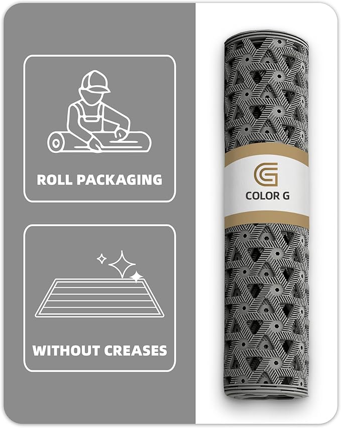 Color&Geometry Door Mat Outside Entrance with Drainage, Rubber Heavy Duty Dirt Trapper Waterproof Outdoor Welcome Mat, Outdoor Mats All Weather for Front Back Door Patio Entryway Entry,19"X30" Grey