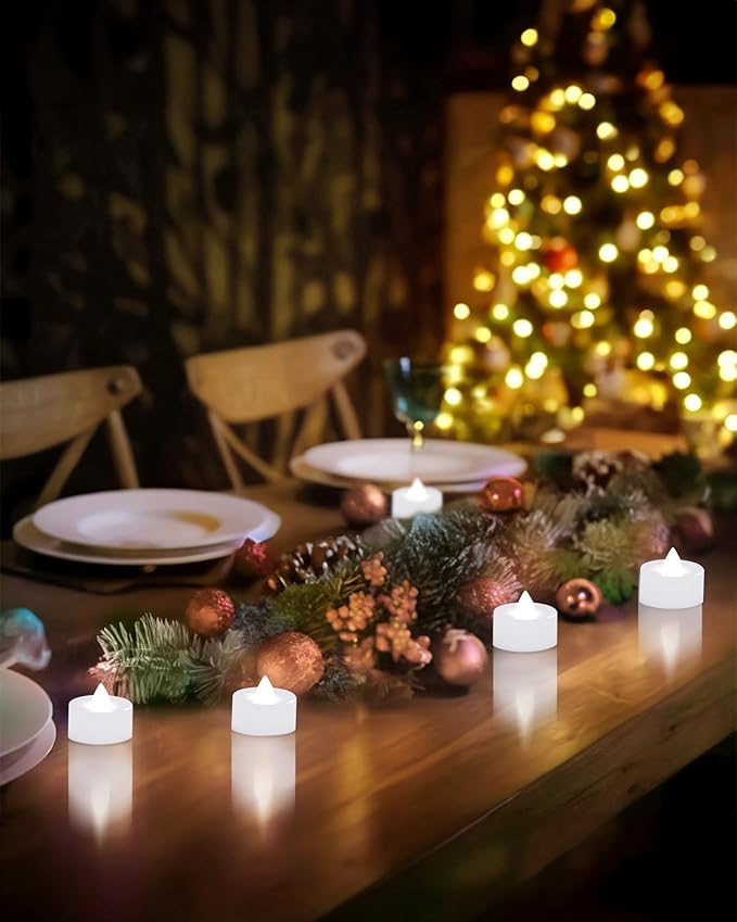 BEICHI Flameless Candles, 12Pack Battery Operated Candles, LED Tea Lights Candles Battery Operated, Flickering Fake Candles for Wedding Halloween Christmas Diwali- Pure White Light