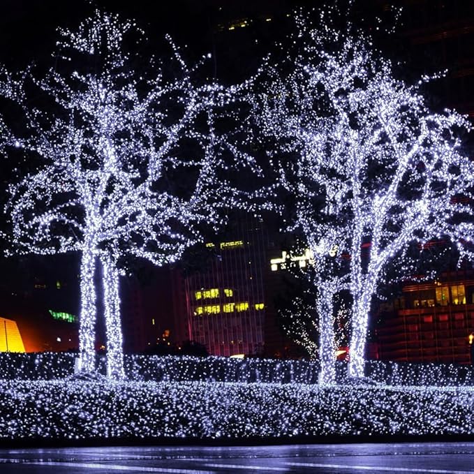 Fairy Lights Plug in,100FT 300 LEDs Waterproof Led String Lights,Twinkle Light with 8 Modes Remote for Outdoor Indoor Christmas Wedding Birthday Garden Party Decorations,Cool White