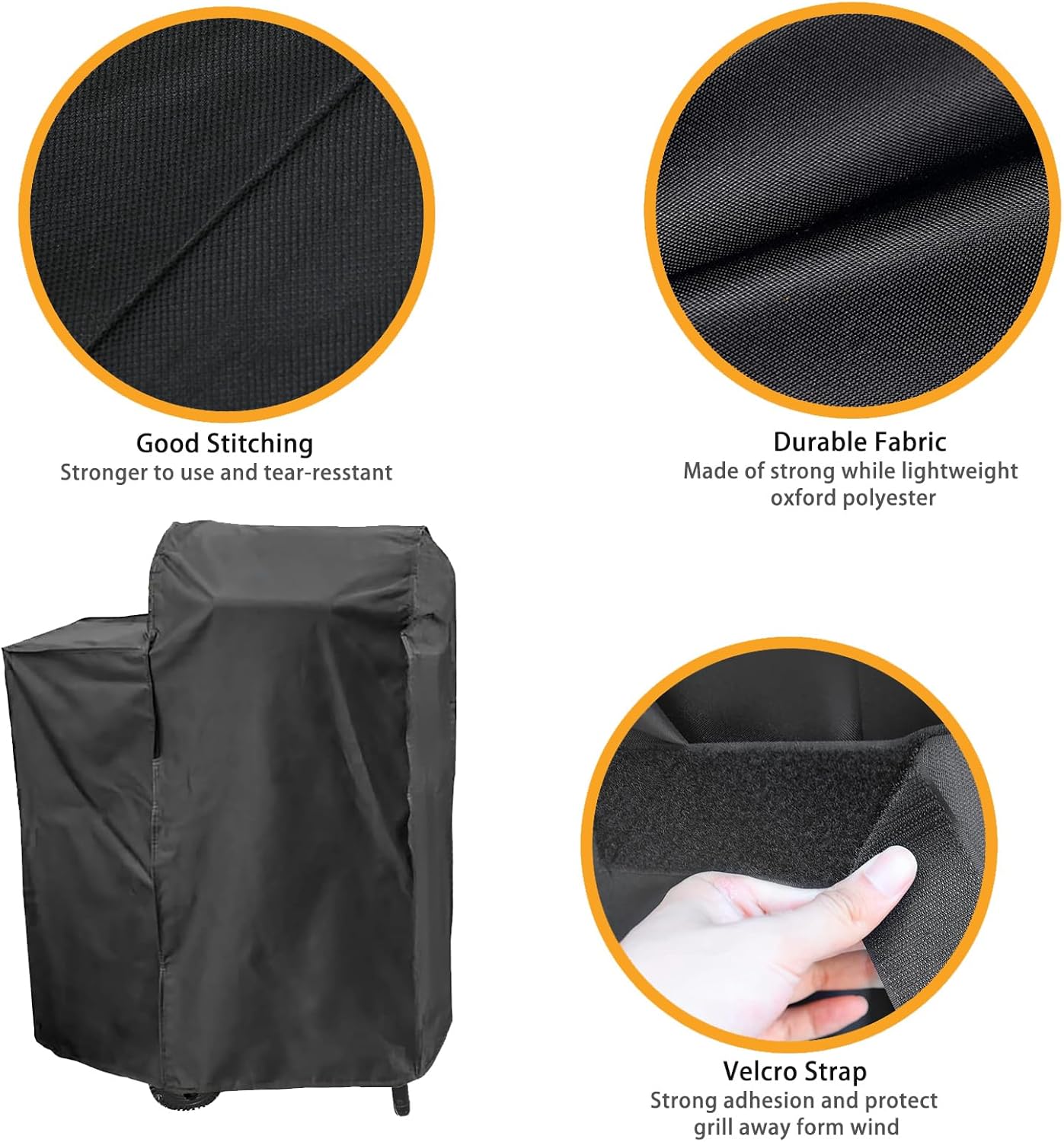 Grill Cover for Char-Griller E1515 Patio Pro Charcoal Grill, Patio Pro 1616, Outlaw Maverick E1016, The King-Griller Gambler E1416 Charcoal Grill, Heavy Duty Waterproof UV Resistant, BBQ Accessories