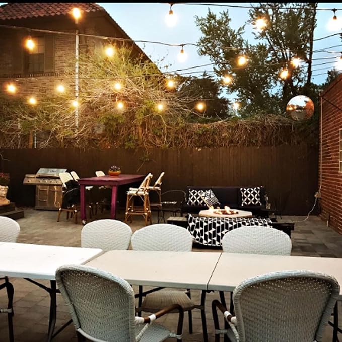 Banord 50 Pack Dimmable 2W S14 Replacement LED Bulbs, 2700K Warm White Waterproof Outdoor String Lights, Vintage Filament, Shatterproof E26 Screw Base Edison Light Bulbs