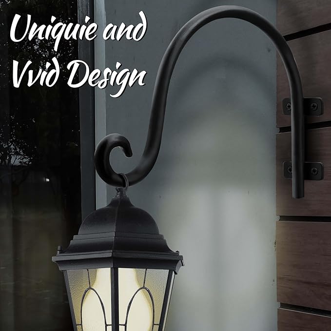 AJART Hanging Plant Hanger Outdoor: Bird Feeder Hangers for Outside - 8 inch Plant Hooks for Hanging Flower Baskets 4 Pieces