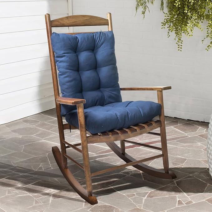 Dark Green Chair Cushion Rocker Pad for Indoor Outdoor Thick Patio Rocking Chair Replacement Cushions