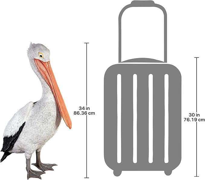Design Toscano NE90073 The Giant White Pelican Statue,full color 34 inch
