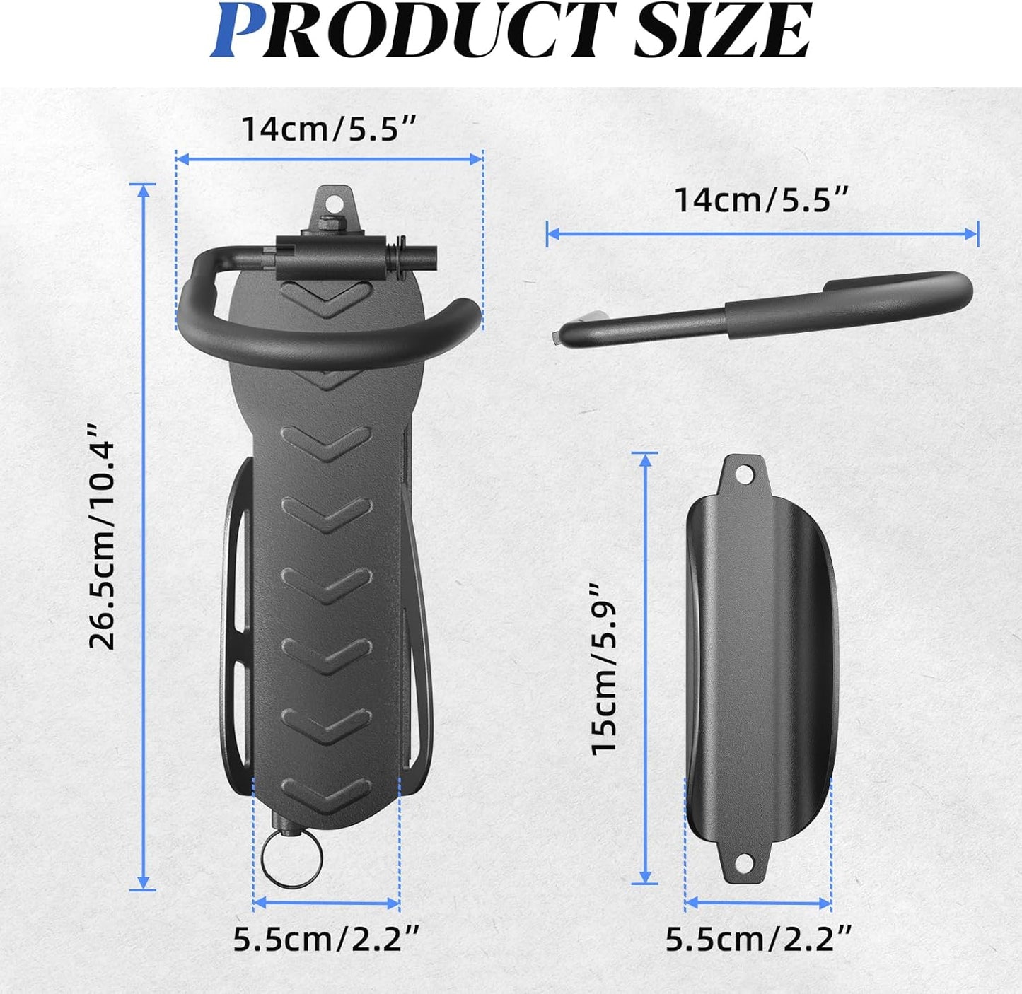 Goovilla Swivel Bike Wall Mount 4 Pack, Space Saving Bike Hangers for Garage with Screw and Easy Installation, Metal Vertical Bike Rack Wall Mount Holds up to 66.2lbs with No-scratch Protection, Black