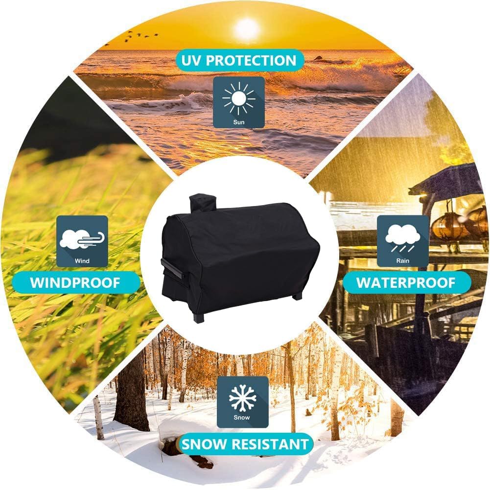 Charcoal Grill Cover for Oklahoma Joe's Rambler Tabletop Grill 19402088 7388393P06 600D Polyester Heavy Duty Waterproof