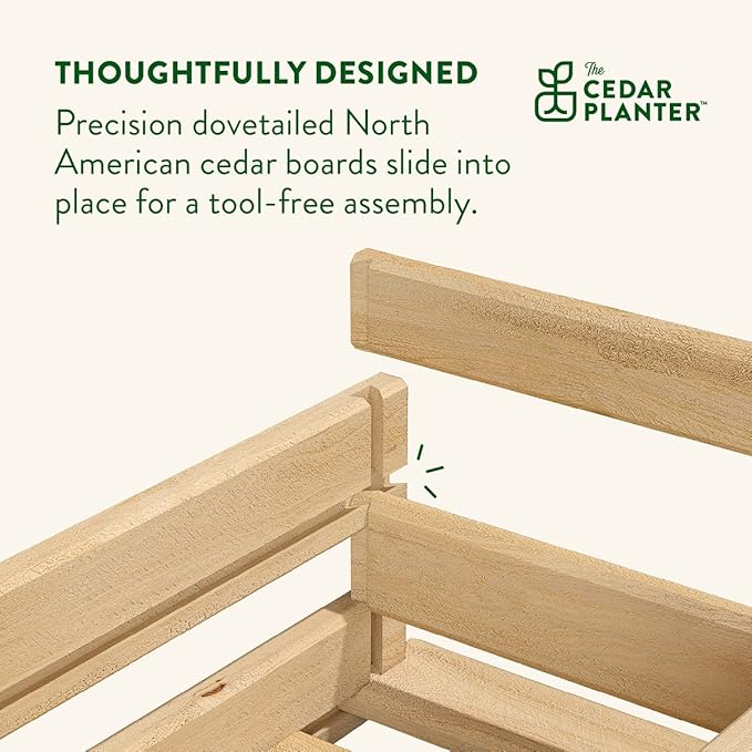 Greenes Fence Cedar Wood Planter Box, 46" x 11" x 10" - Made in USA with North American Cedar