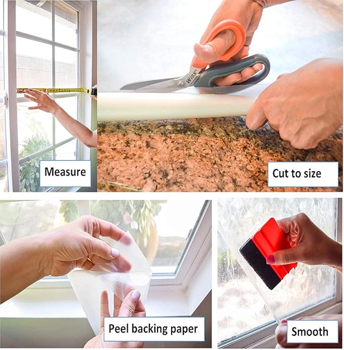 d-c-fix 346-0431-3PKA Self-Adhesive Privacy Glass Window Film, Venetian Garden, 17" x 78" Roll, 3-Pack with Applicator