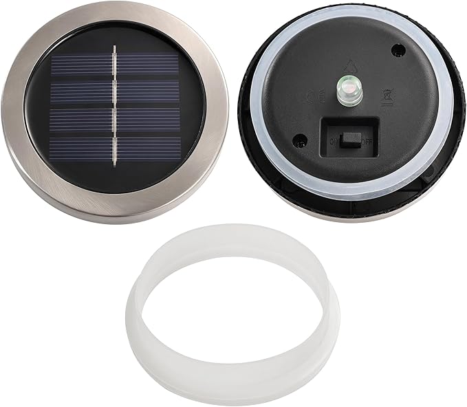 Cooo Heavy Solar Mosaic Crackle Glass Light with Dual Solar Panels, Color-Changing RGB Light, Exclusive Dazzling Glass, Waterproof Outdoor Tabletop Garden Light Landscape Path Light 2 Pack