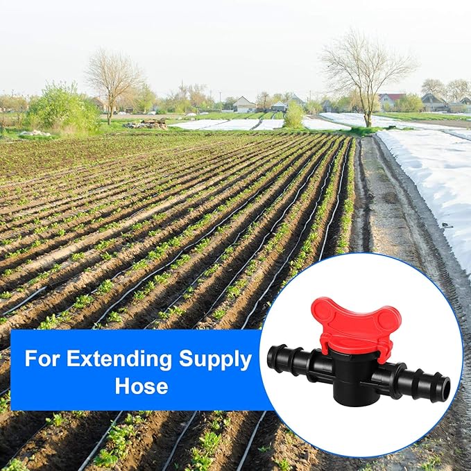 Drip Irrigation Switch Valve Gate Valves for 1/2 Inch Double Male Barbed Valve (8)