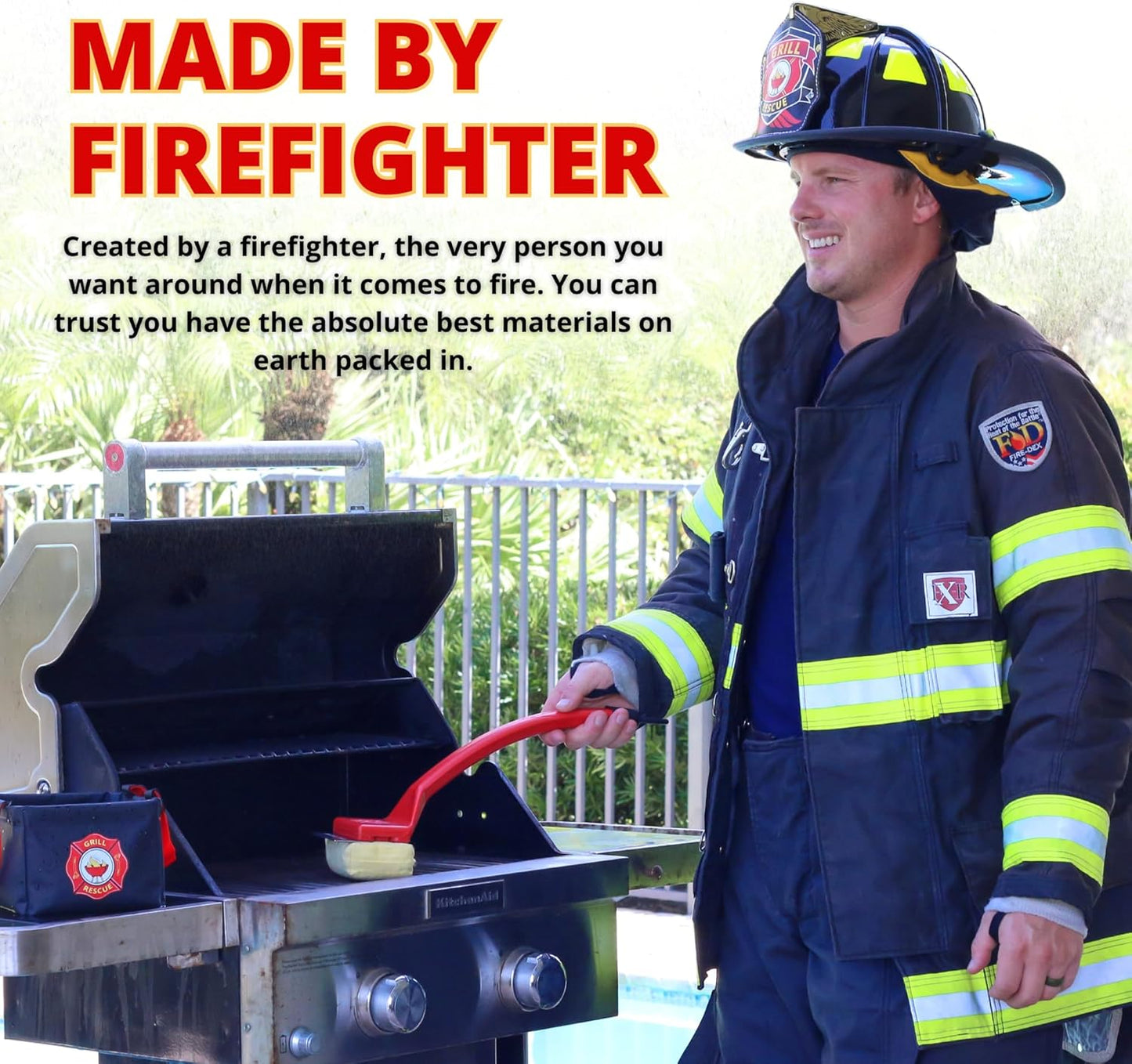 Grill Rescue BBQ Replaceable Cleaning Head, Bristle Free - Durable and Unique Scraper Tools for Cast Iron or Stainless-Steel Grates, Barbecue Cleaner