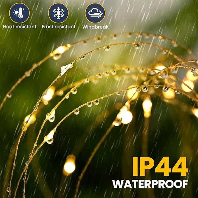 GIGALUMI Garden Outdoor Decor Lights 120LED 2Pack, Solar Garden Lights for Yard Outside Fairy Decorative,Solar Powered for Yard Pathway Flowerbed Planter Balcony Patio Decor(Warm White)