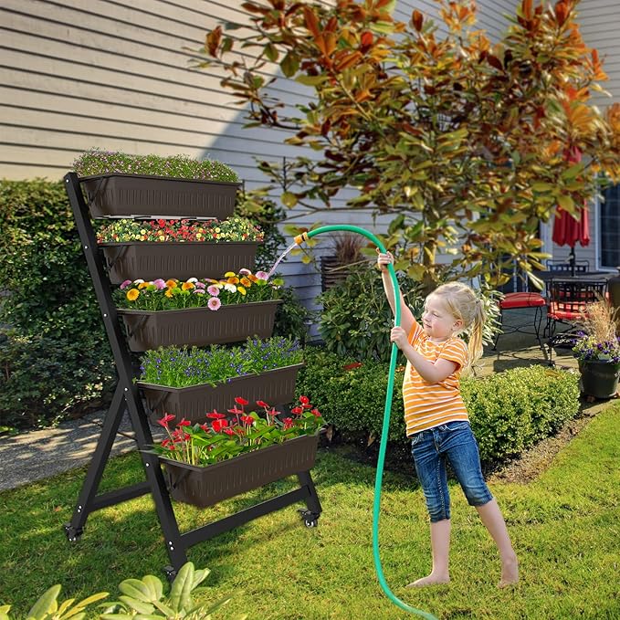 G TALECO GEAR Vertical Garden Planter, Vertical Raised Garden Bed Planter Box with 5 Container Boxes, Grow Your Herb Vegetables Flowers Indoor and Outdoor (5-Tier)