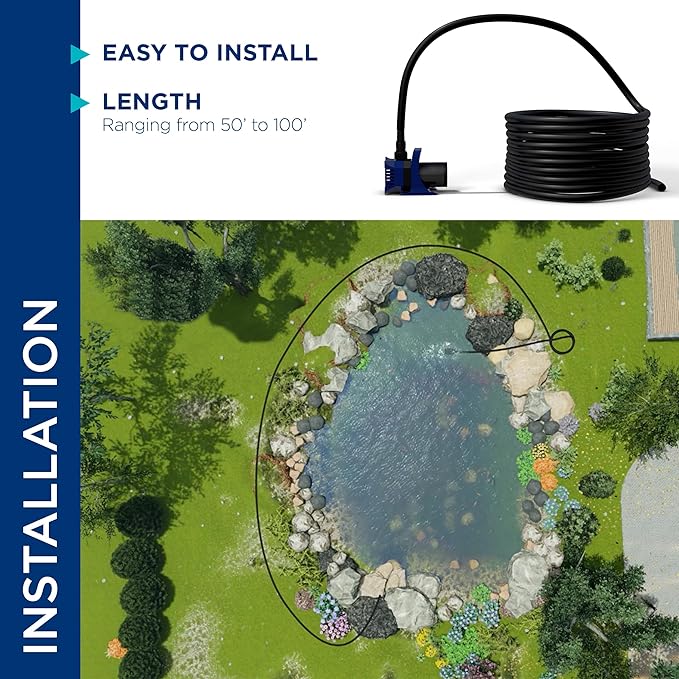 Alpine Corporation 100 Ft. PVC Tubing with 5/8" Inside Diameter for Ponds and Fountains, Black