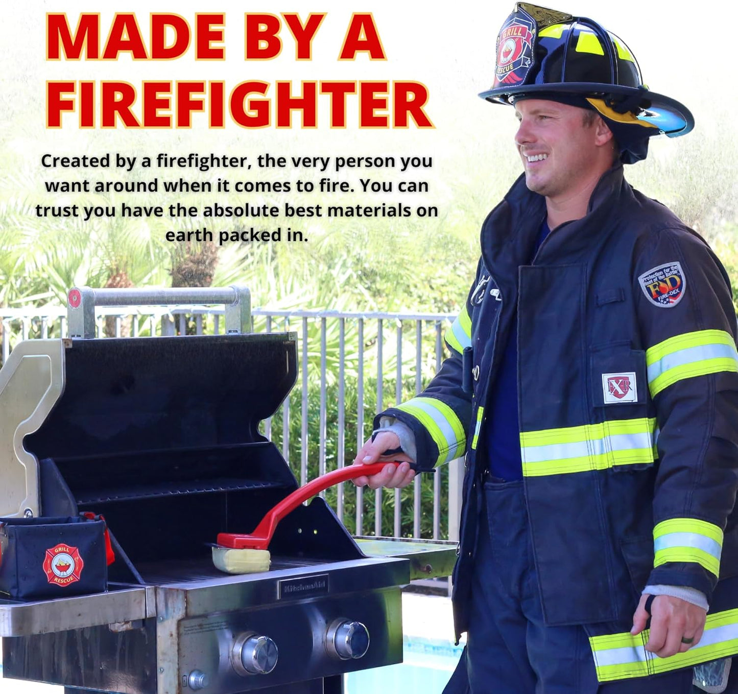 Grill Rescue BBQ Replaceable Cleaning Head, Bristle Free - Durable and Unique Grill Tools for Cast Iron or Stainless-Steel Grates, Barbecue Cleaner