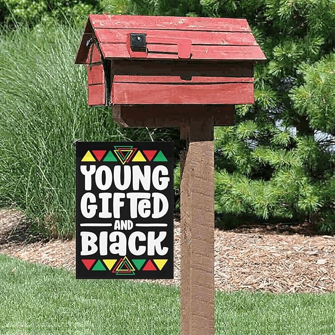 B Is For Brilliants Black Boy Kid Black Historys Month Garden Flags 12x18 Double Sided Small Decorative Banner for