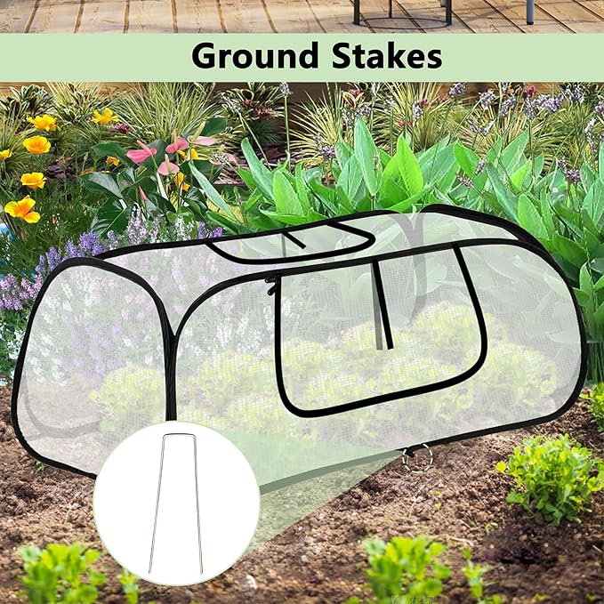 45"*22"*16"Garden Plant Covers with Two Air Hole and Breathable Mesh for Raised Beds, Accelerator Plants Cover, Mini Greenhouse Cover, Frost Cover for Plant Vegetable Seedling Protector 1PCS