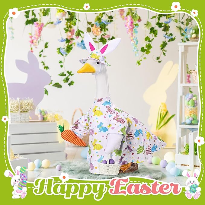 Easter Goose Outfit Goose Clothes for 23" High Cement or Plastic Goose Lawn Goose Clothing, Porch Goose Clothes, Lawn Goose Outfit, Garden Goose Costume