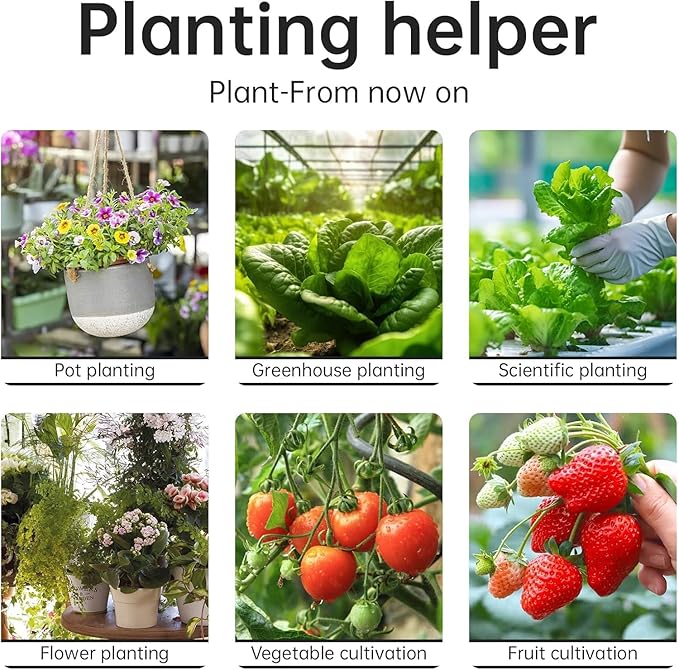 6-in-1 Soil Moisture Meter, Soil Test Kit with Soil Moisture/pH Meter/Temperature/Sunlight/Air Humidity/Soil Fertility, Soil Tester for Farming, Gardening and Outdoor Plants (2*AAA Battery Needed)