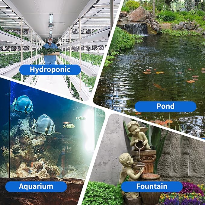 400GPH Submersible Water Pump(1500L/H,25W),Ultra Quiet Fountain Pump with 6.5ft High Lift, Pond Pump for Fish Tank, Pond, Aquarium, Statuary, Hydroponics.