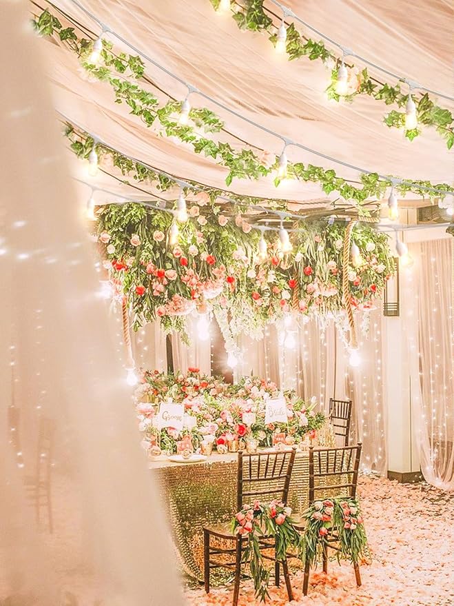 addlon LED Outdoor String Lights 48FT with Dimmable Edison Vintage Shatterproof Bulbs and Commercial Grade Weatherproof Strand - ETL Listed Heavy-Duty Decorative Cafe, Patio, Market Light White