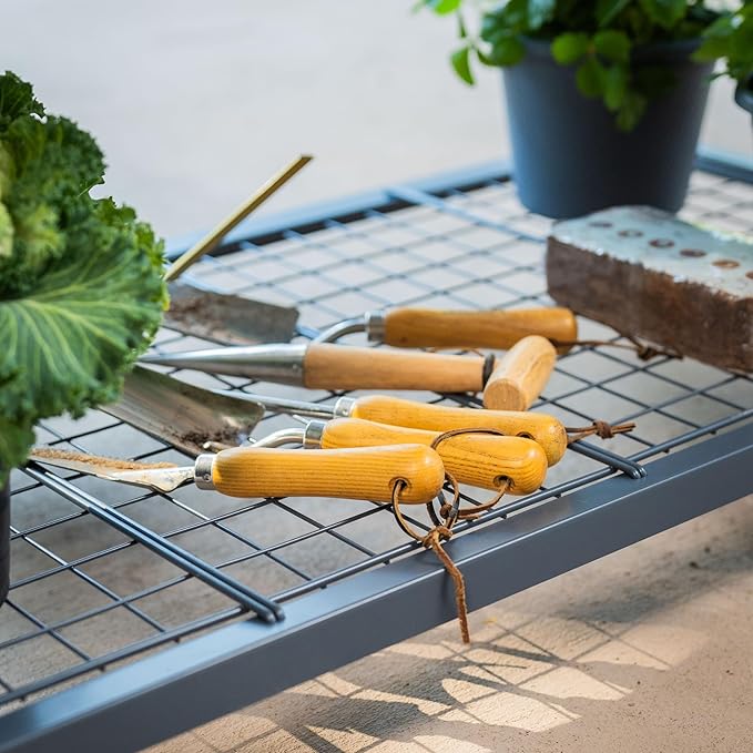 Elevated Raised Garden Bed-V Series, 2' x 8' Garden Beds with Legs & Storage Rack for Patio Porch, 1400 Lbs Weight Capacity, Outdoor Planter Boxes for Gardening Herbs Vegetables Flowers, Modern Gray