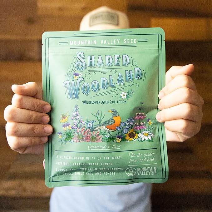 Wildflower Seed Bulk, 3 Oz. (80,000+ Seeds) β 19 Non-GMO Flower Seeds for Shade, Annual & Perennial Wild Flowers Mix for Partial Shade β Shade Tolerant by Mountain Valley Seed