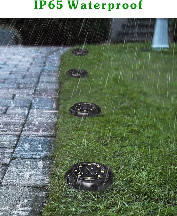 Biling Solar Pathway Lights Outdoor Uplight Sidelight, 12 Packs Blue Bright Solar Ground Lights Walkway Lights Waterproof Solar Deck Lights for Yard Walkway Garden Halloween Decorations