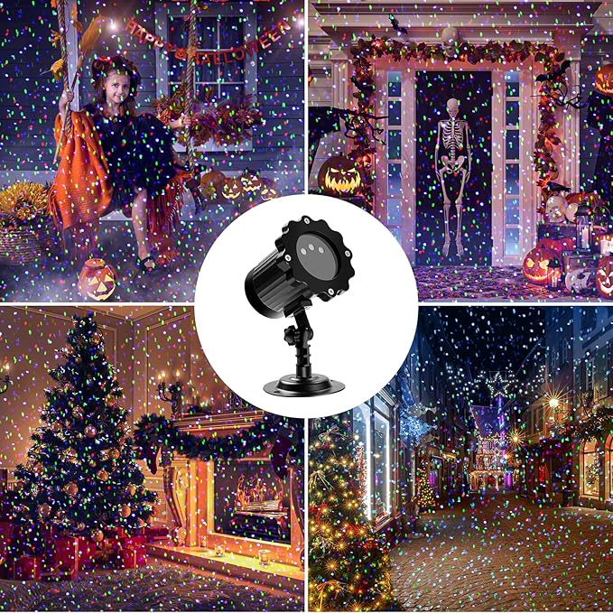 Firefly Laser Light Projector, Outdoor Garden Lights with Red, Green, and Blue Stars, Waterproof Landscape Decoration for Holidays, Parties, Weddings, Christmas, Patio, and Yard, Includes RF Control