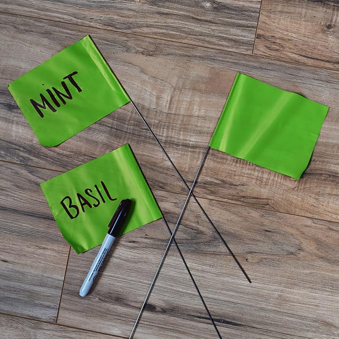 Green Marking Flags 1000 Pack - 4x5x15 Inch Green Flags for Yard - Markers For Lawn, Irrigation, Landscaping, Survey & Sprinkler Head Marking