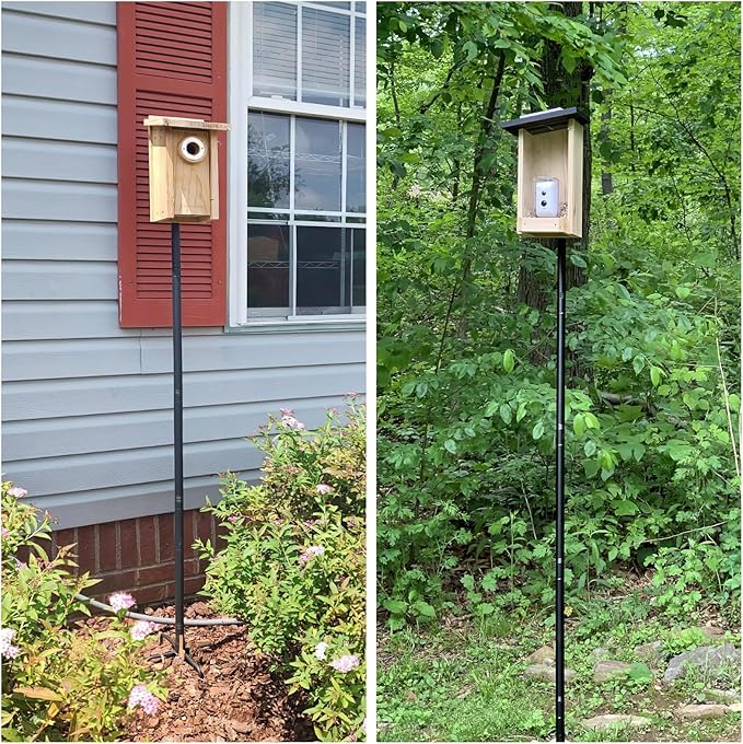 Bird Feeder Pole, 92in Adjustable Bird House Pole for Outdoors, Heavy Duty Smart Feeder Pole Mount Kit for Feeders, Birdhouse, Weather Station, Birdwatching