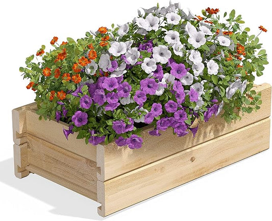 Greenes Fence Cedar Wood Planter Box with Wall Mount Brackets, 21" x 11" x 7" - Made in USA with North American Cedar