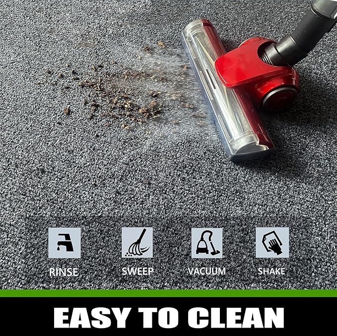 Commercial Grade Entrance Mat 3x4Ft Brush Step Entrance Rug with Striped Pattern&Rubber Border Indoor Outdoor Low Profile Rubber Entry Carpet Mat for Hallway,Home,High Traffic Area