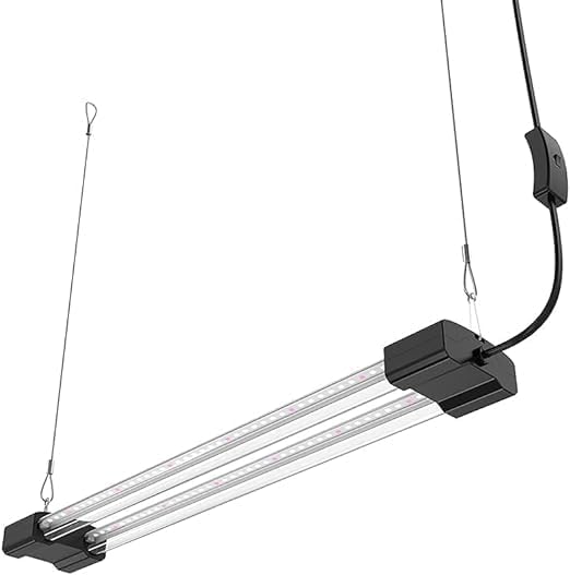 DYMOND BoostGro LED Grow Light Full Spectrum Linkable 5000K Daylight + 660nm Red Indoor Plant Lighting Fixture (2 FT, Black)