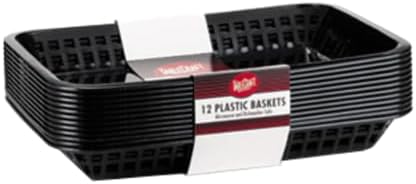 TableCraft Products C1079BK Cash and Carry Grande Basket, Large, Black (Pack of 12)